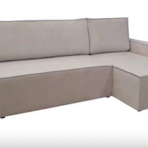 CANAPE CONVERTIBLE ANGLE REVERSIBLE VELOURS BEIGE